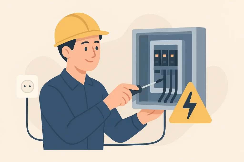 electrician and fuse box