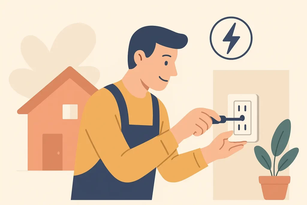 electrician doing electrical work