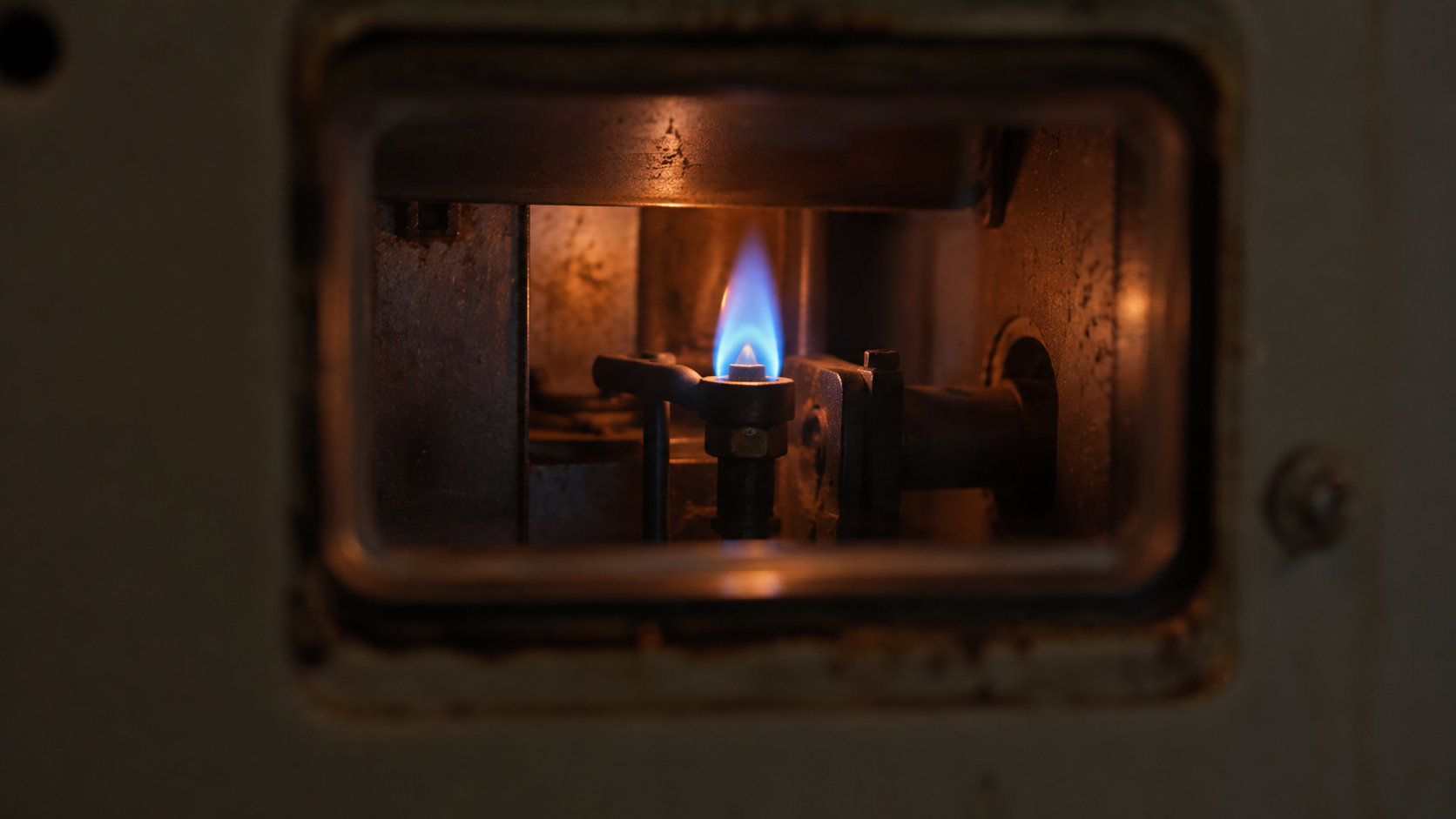 pilot light inside a wall mounted boiler